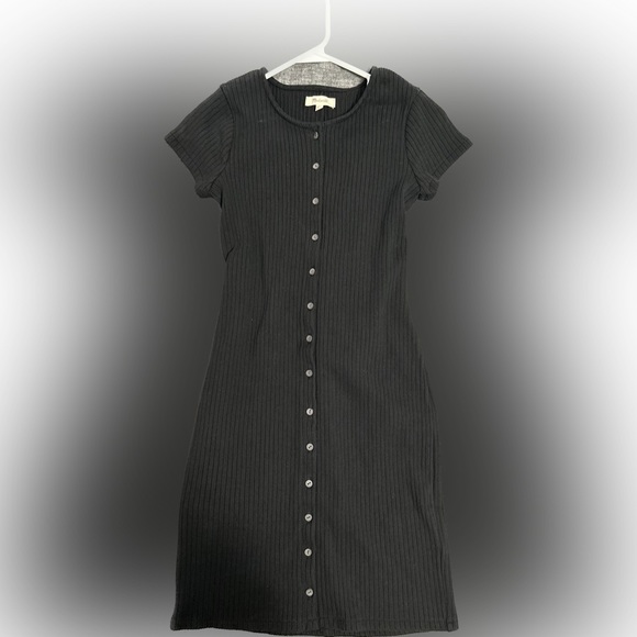 XXS Madewell Button Front Ribbed Mini Dress - Picture 2 of 4